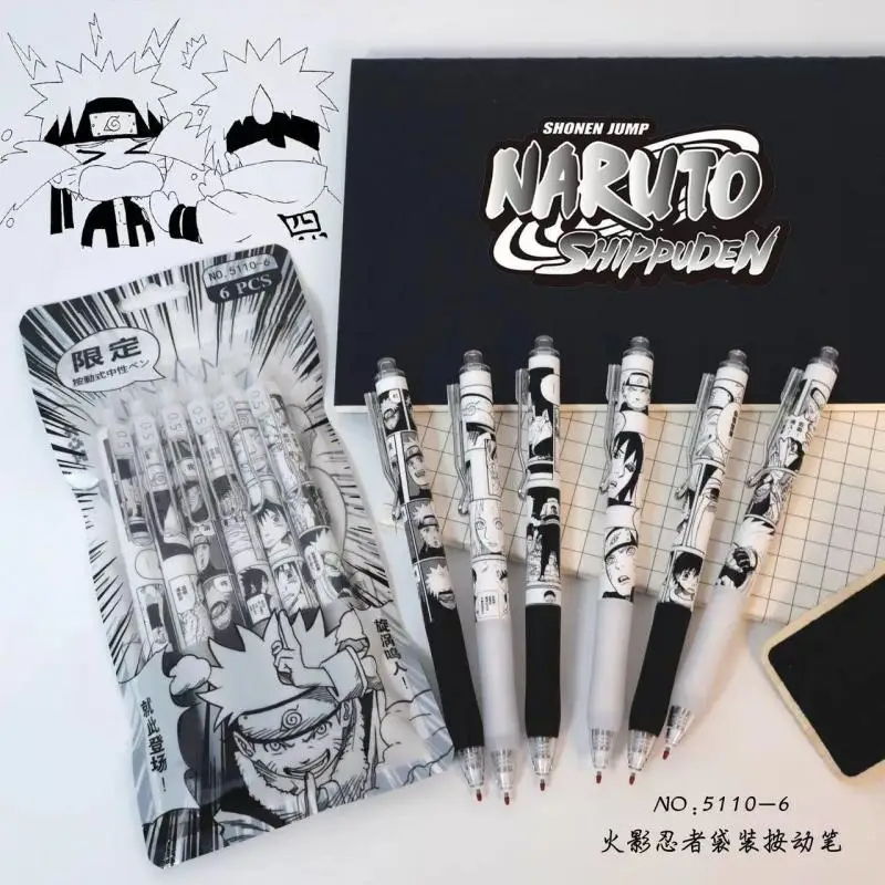 Gel Ink Pen Set - Naruto 6 pz/set penna Gel Anime