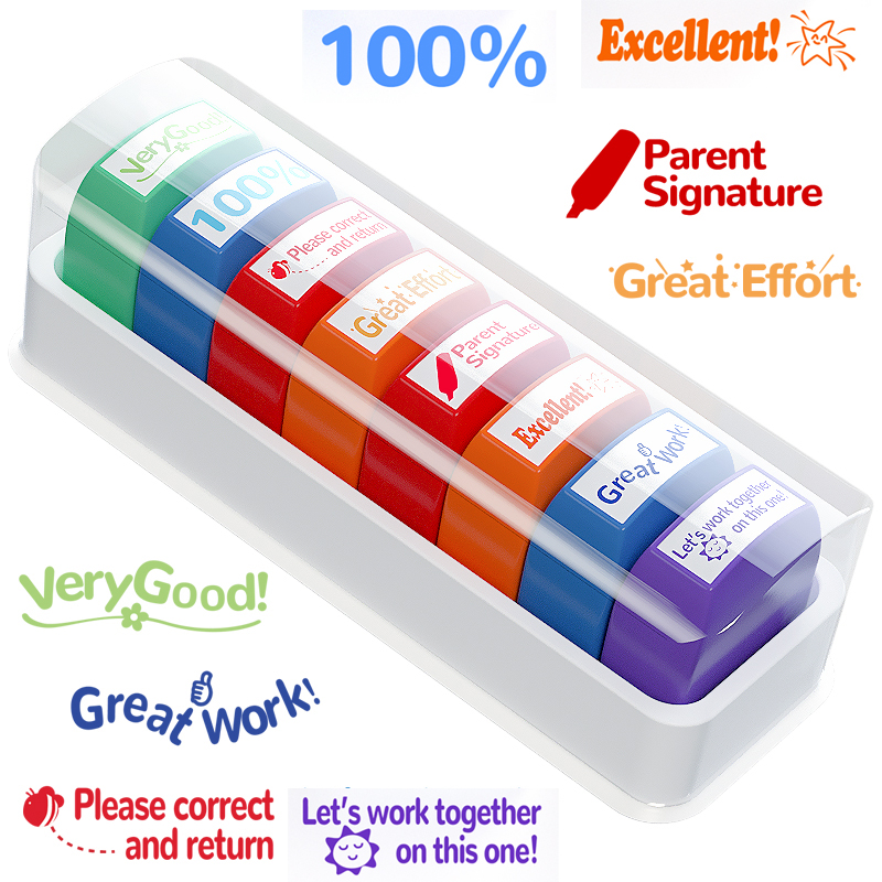 Self Inking Stamp - 8 francobolli per insegnanti Divertimento per